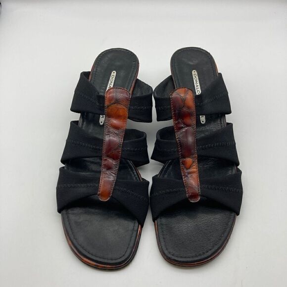 Donald J. Pliner Hizzy S1 Black/Tortoise Designer Shoe Size 9M Made in Spain - Picture 1 of 9